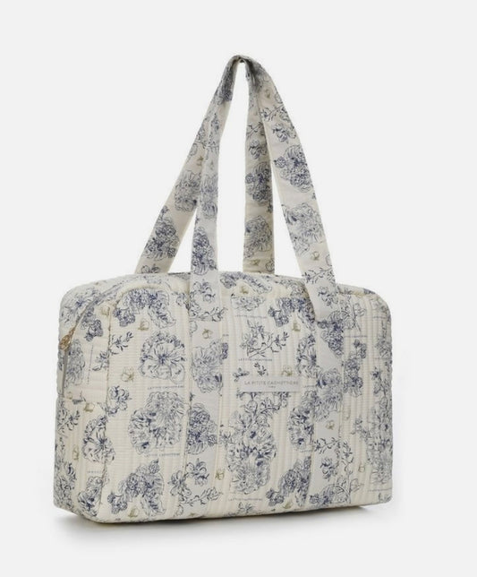 Weekendbag small flowers blue