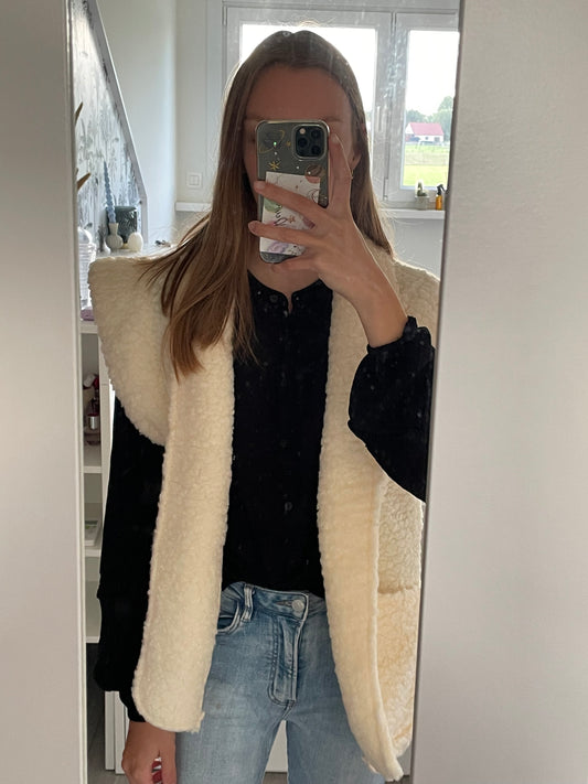 Teddy gilet wit
