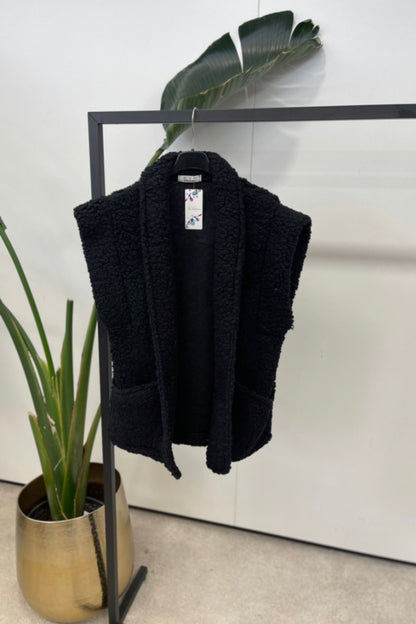 Teddy gilet zwart