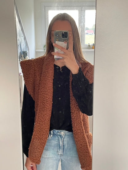 Teddy gilet Bruin