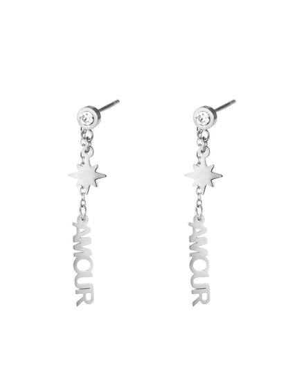 Oorbellen amour zilver