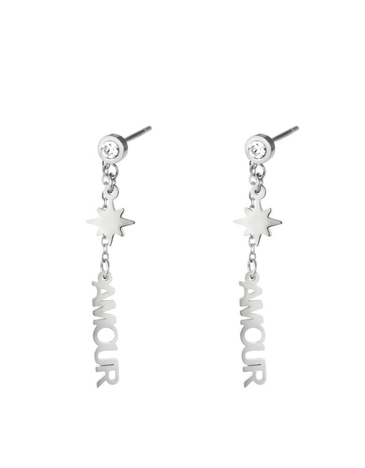 Oorbellen amour zilver