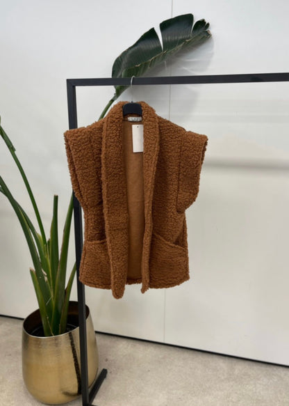 Teddy gilet Bruin
